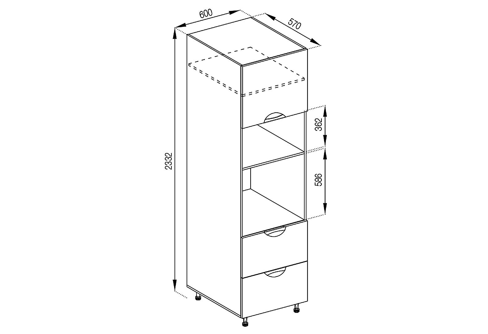 Фото 1 - П 60 ДШ п/мікрохв. (h-920) LUX Адель Люкс Світ Меблів