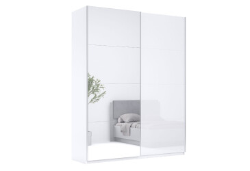 Фото Шкаф-купе МироМарк Фемили 2-дверный с зеркалом 200х240 см Белый, серия Н