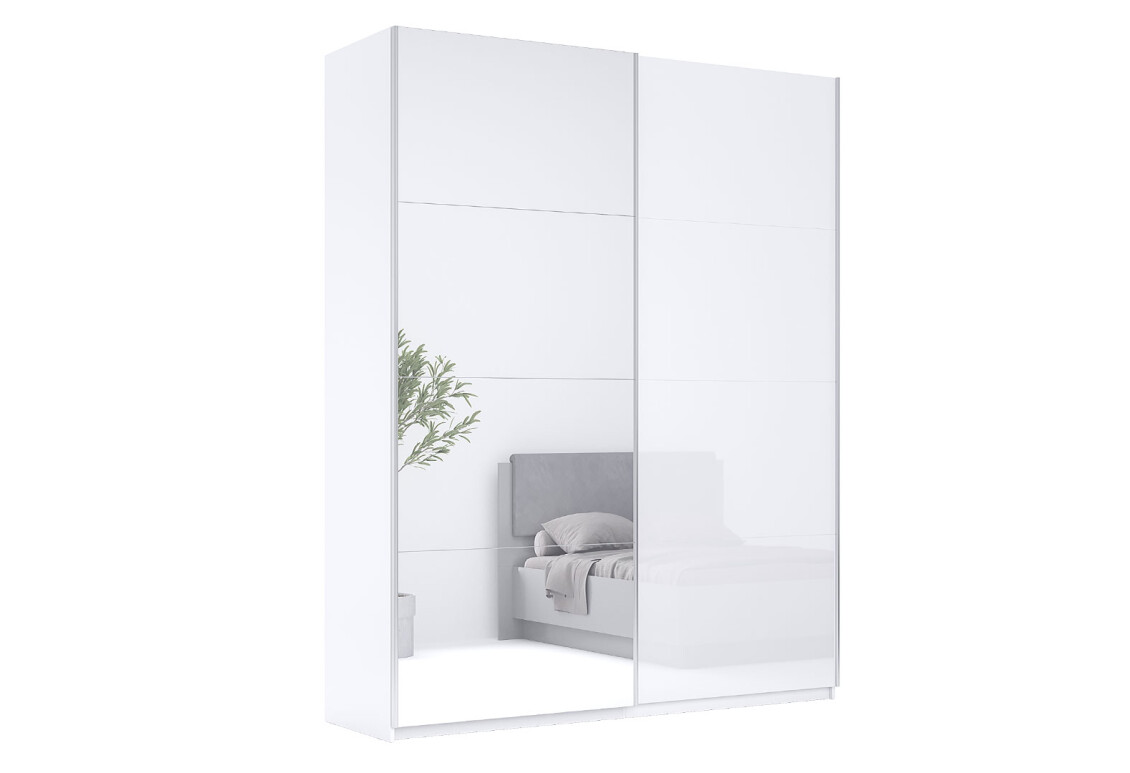 Фото Шкаф-купе МироМарк Фемили 2-дверный с зеркалом 200х240 см Белый, серия Н