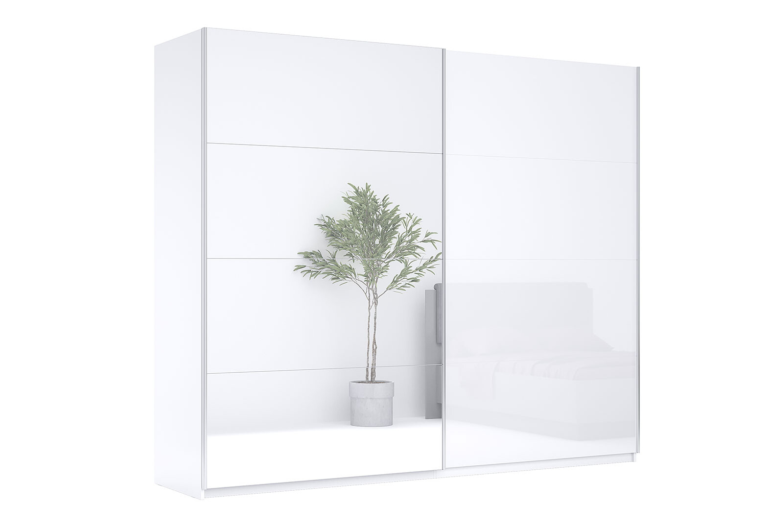 Фото 1 - Шкаф-купе МироМарк Фемили 2-дверный с зеркалом 250х210 см Белый, серия Н