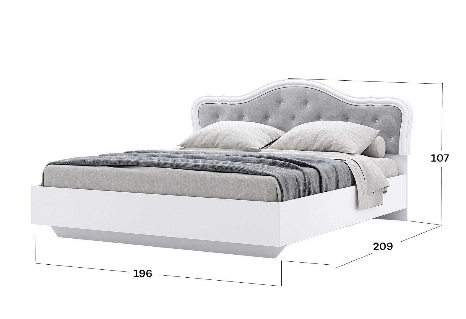 Фото 3 - Ліжко MiroMark Луїза (без вкладу) 180х200 см, біле