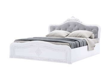 Фото Кровать MiroMark Луиза Люкс 180х200 см подьемная с короной, белая