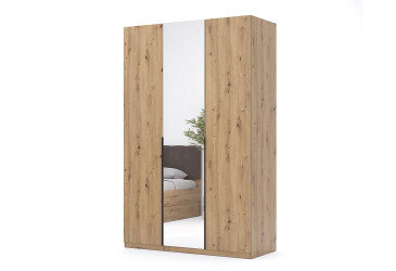 Фото Шкаф МироМарк Тедди 3-дверный с зеркалом 134 см дуб артизан, серия Н