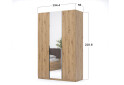 Фото 7 - Шафа MiroMark Тедді 3-дверна із дзеркалом 134 см дуб артізан, серія Н