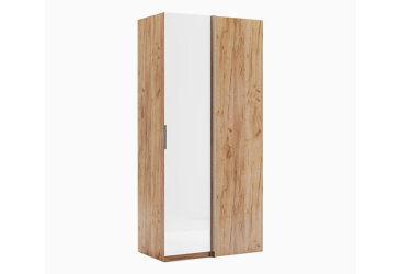 Image Шафа MiroMark Асті 1-дверна Кут 90° 100 см, Дуб крафт / Білий, серія Н