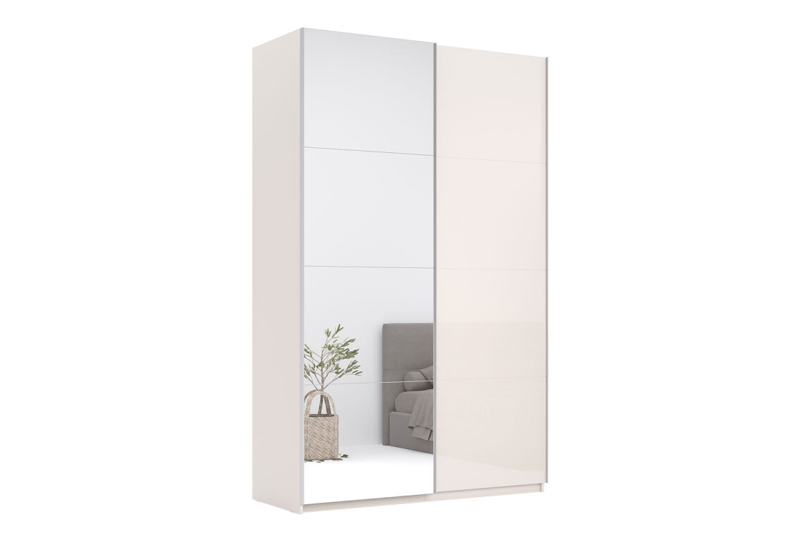 Фото Шкаф-купе MiroMark Лили / Lily с зеркалом 2-дверный 150х240 см, глянец кашемир, серия Н