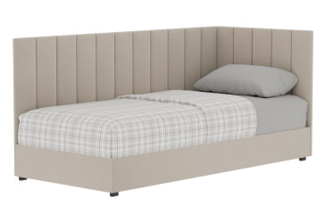 Фото Ліжко-подіум Vika Перлина New 90х200 см підйомне без матрацу, збірка права, бежеве (Zenit 26)