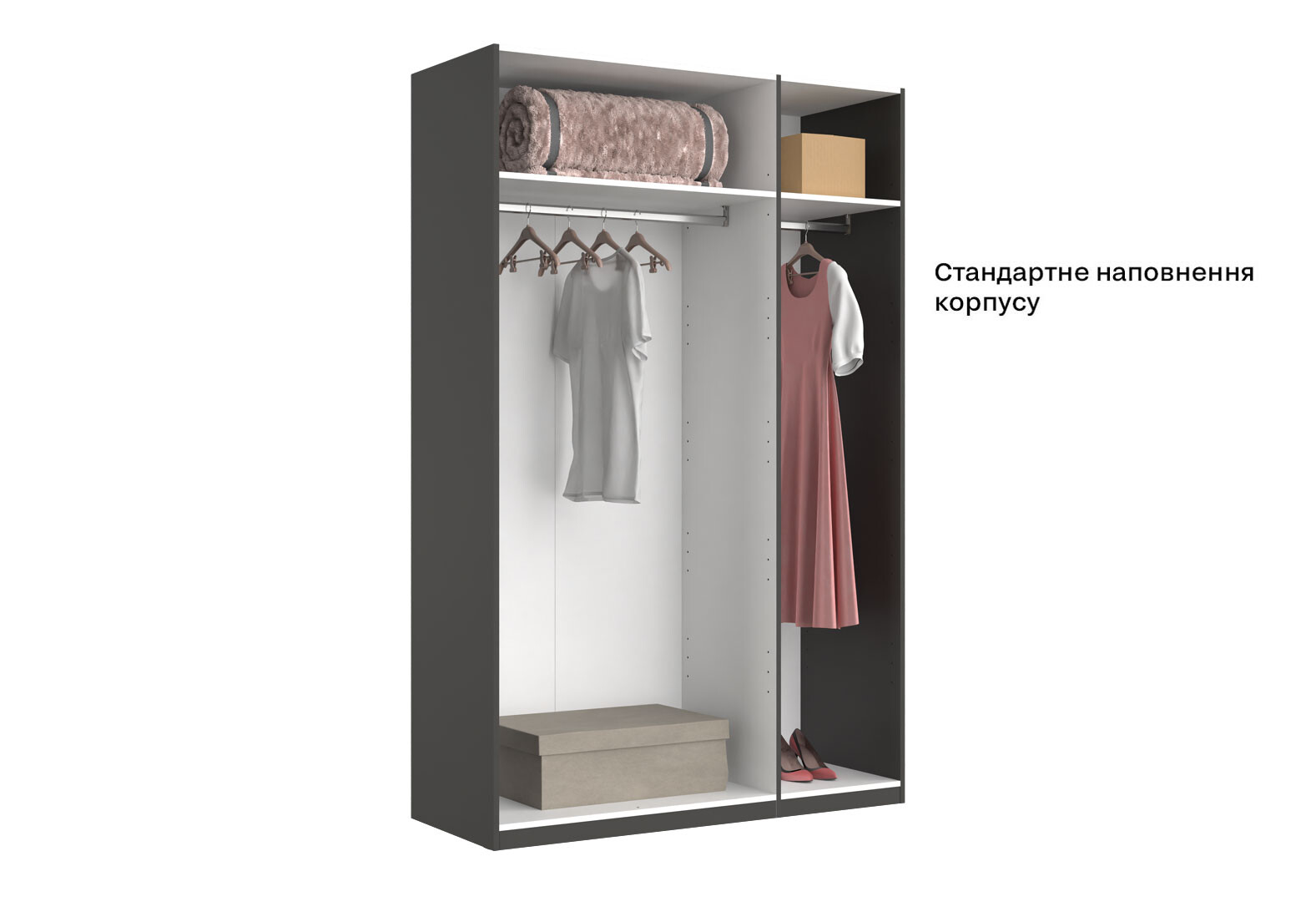 Фото 6 - Шкаф МироМарк Doni / Доні 3-хдверный 134 см, графит серия Н