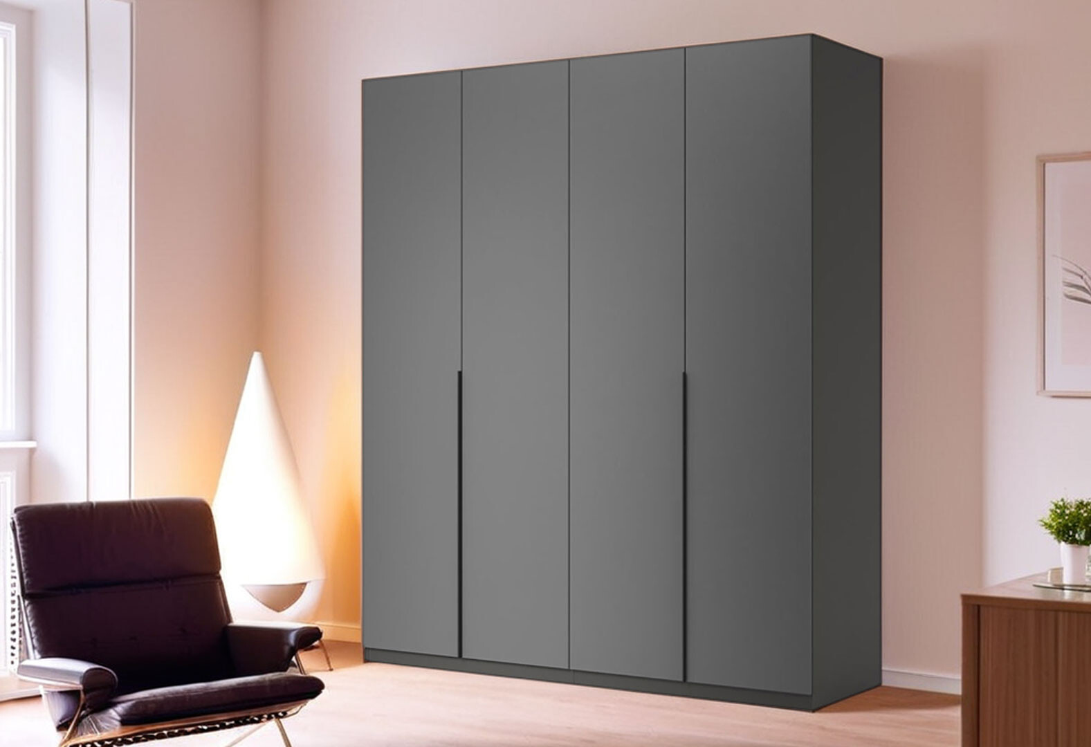 Фото 2 - Шкаф МироМарк Doni / Дони 4-хдверный 179 см, графит серия Н