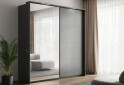 Фото 2 - Шафа-купе MiroMark Doni / Доні 2-дверна із дзеркалом 150 см, графіт серія Н