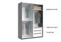 Фото 16 - Шафа-купе MiroMark Doni / Доні 2-дверна із дзеркалом 150 см, графіт серія Н