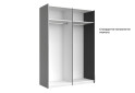 Фото 5 - Шафа-купе MiroMark Doni / Доні 2-дверна із дзеркалом 150 см, графіт серія Н