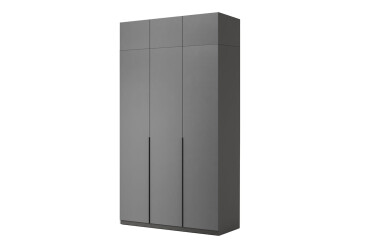 Фото Шкаф МироМарк Doni / Доні 3-хдверный с антресолью 134 см, графит серия Н
