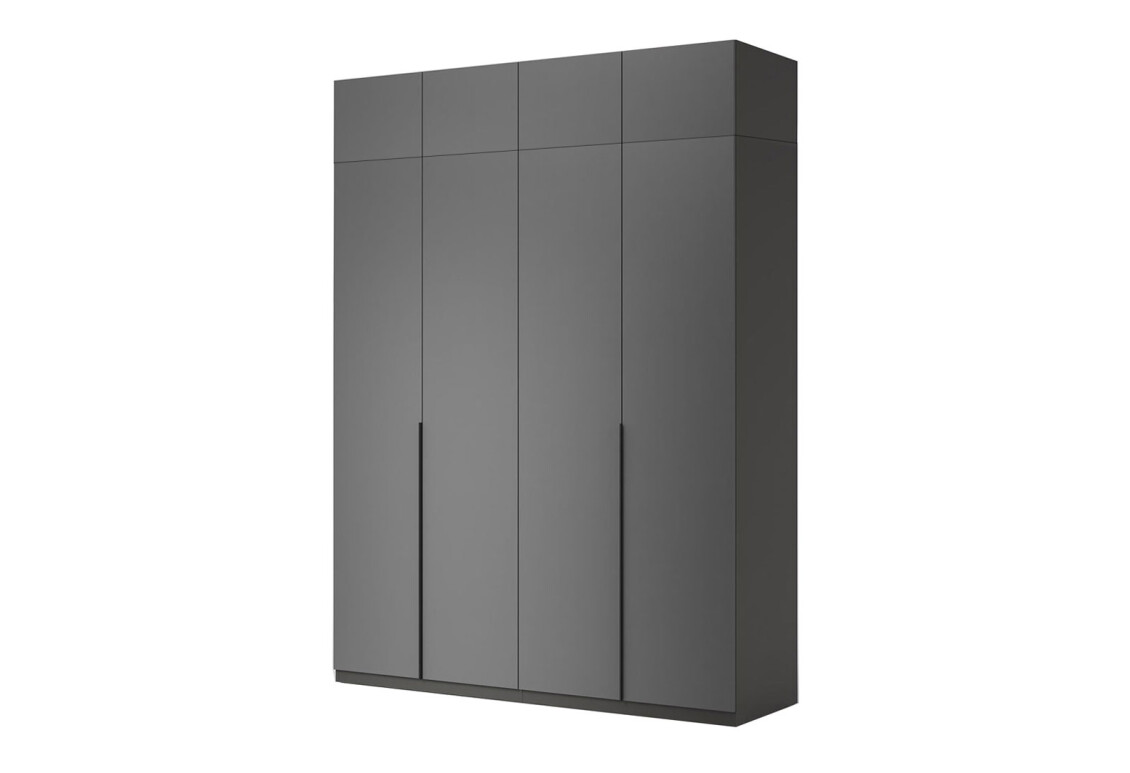 Фото Шафа MiroMark Doni / Доні 4-дверна з антресолею 179 см, графіт серія Н