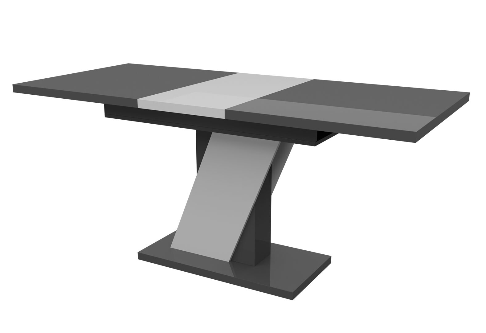 Фото 6 - Стол Неман Трион раздвижной 140/180х80, серый / белый глянец