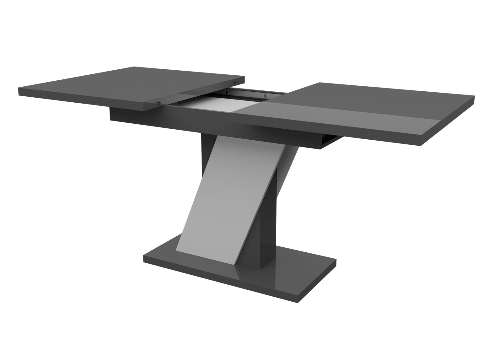 Фото 5 - Стол Неман Трион раздвижной 140/180х80, серый / белый глянец