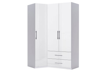 Image Шафа MiroMark Фемілі кутова 3-дверна з 2 шухлядами 100х148 см Біла, серія Н