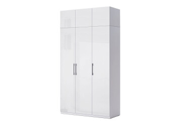 Фото Шкаф МироМарк Фемили 3-дверный с антресолью 134 см Белый, серия Н