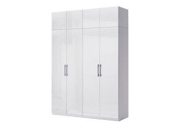 Фото Шкаф МироМарк Фемили 4-дверный с антресолью 179 см Белый, серия Н