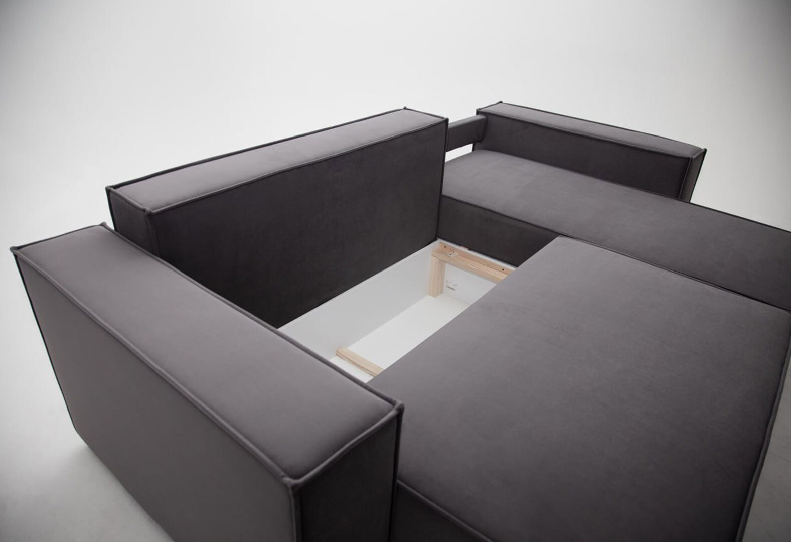 Фото 13 - М'який куточок Kredens furniture Фрейм 252х169 см, тканина сіра