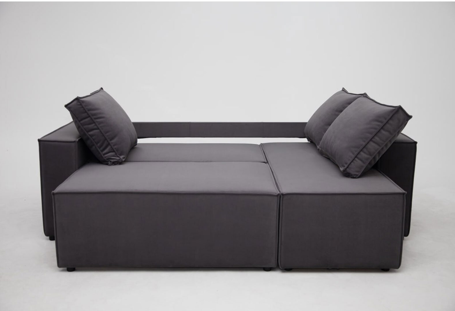 Фото 11 - М'який куточок Kredens furniture Фрейм 252х169 см, тканина сіра