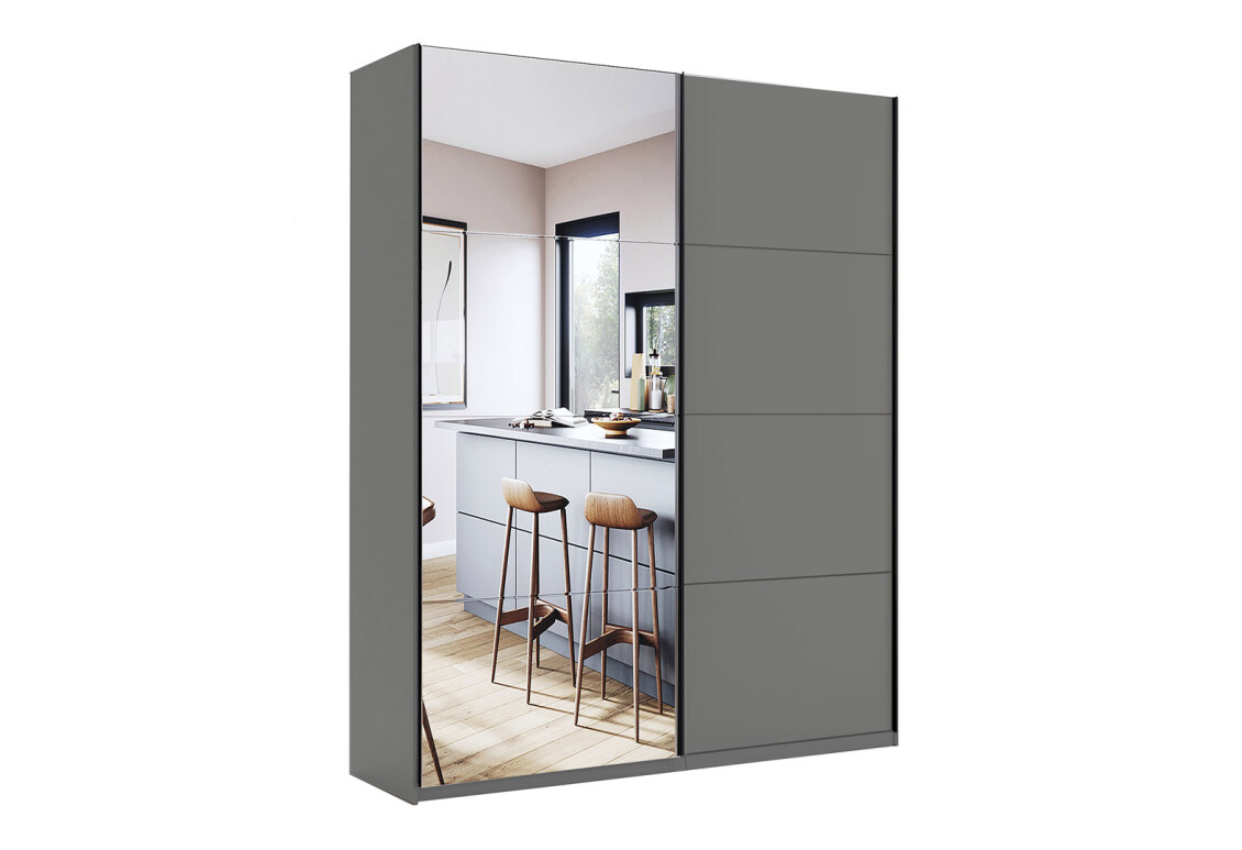 Фото Шкаф-купе МироМарк Doni / Дони 2-хдверный с зеркалом 150 см, графит серия Н