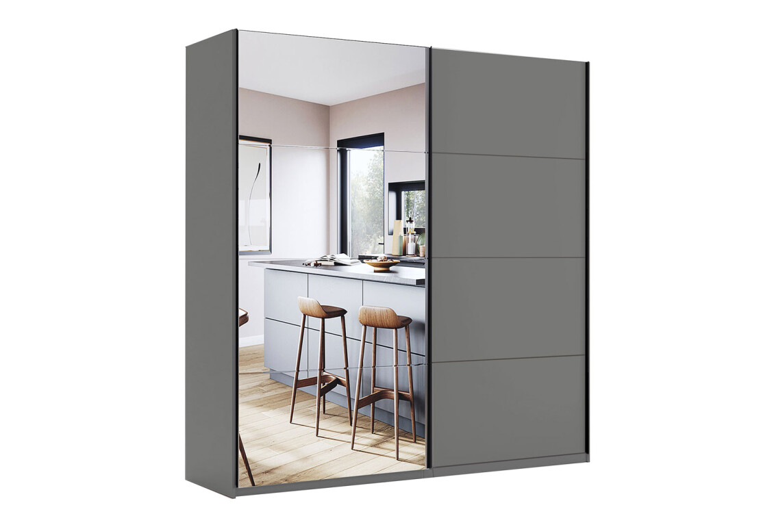 Фото Шафа-купе MiroMark Doni / Доні 2-дверна із дзеркалом 200 см, графіт серія Н