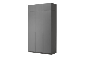 Image Шафа MiroMark Doni / Доні 3-дверна з антресолею 134 см, графіт серія Н