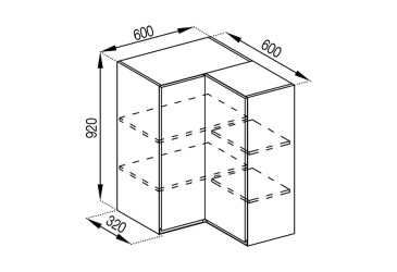 Фото В 60x60 угол прямой (h-920) Тина Svit Mebliv