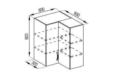 Image В 60x60 кут прямий (h-920) Оля Світ Меблів