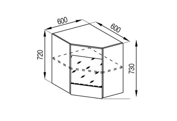 Фото В 60x60Ск (фасад ДСП) Марго Світ Меблів
