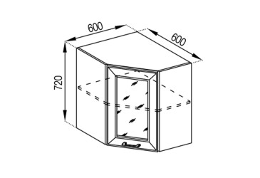Фото В 60x60Ск (фасад МДФ) Марго Світ Меблів