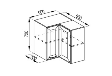 Фото В 60x60 угол прямой (фасад МДФ) Марго Svit Mebliv