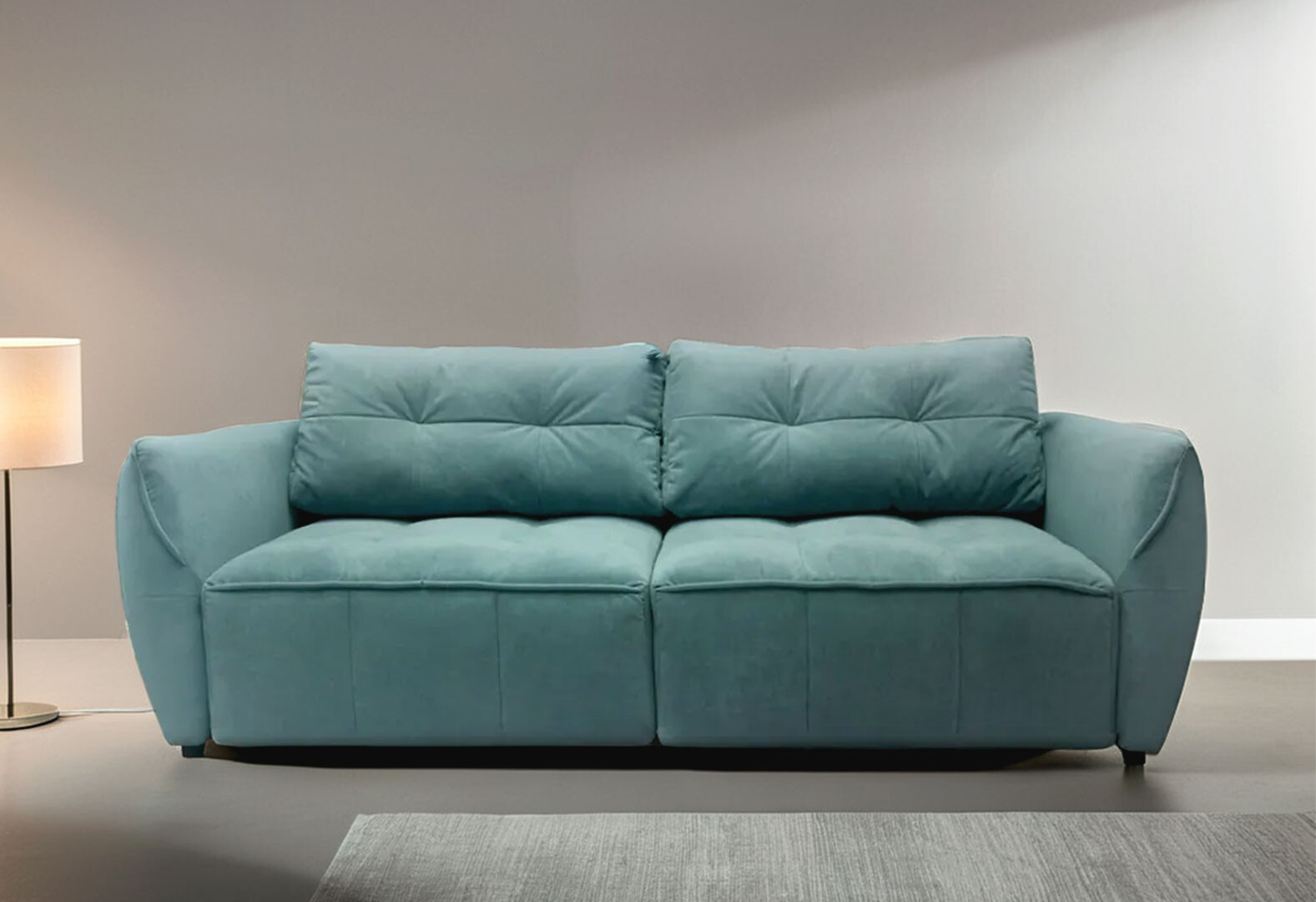 Фото 2 - Диван UMa ALB / Альб 246х123 см раскладной серо-голубой (Polo 09)