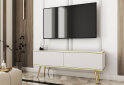 Изображение 2 - Тумба под ТВ Perfect Home Оро / Oro с 2 дверками 135 см, белый, золотые ножки