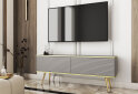 Изображение 2 - Тумба под ТВ Perfect Home Оро / Oro MDF с 2 дверками 135 см, серый, золотые ножки
