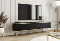 Изображение 2 - Тумба под ТВ Perfect Home Оро / Oro MDF с 3 дверками 175 см, черный, золотые ножки