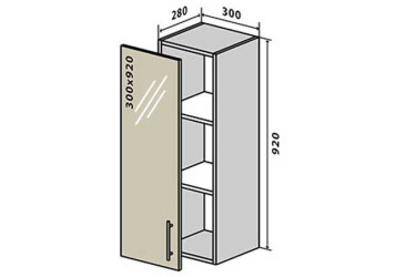 Фото В42 Тумба 1Д 30 Вітрина Колор-міх / Color-mix VIP-master
