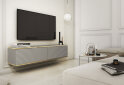 Image 2 - Тумба під ТВ Perfect Home Оро / Oro MDF навісна з 2 дверками 135 см, сірий