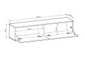 Image 3 - Тумба під ТВ Perfect Home Оро / Oro MDF навісна з 2 дверками 135 см, сірий