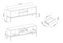 Изображение 7 - Тумба под ТВ Perfect Home Моно / Mono с 2 дверками, ящиком и полкой 154 см, беж песочный, черные ножки