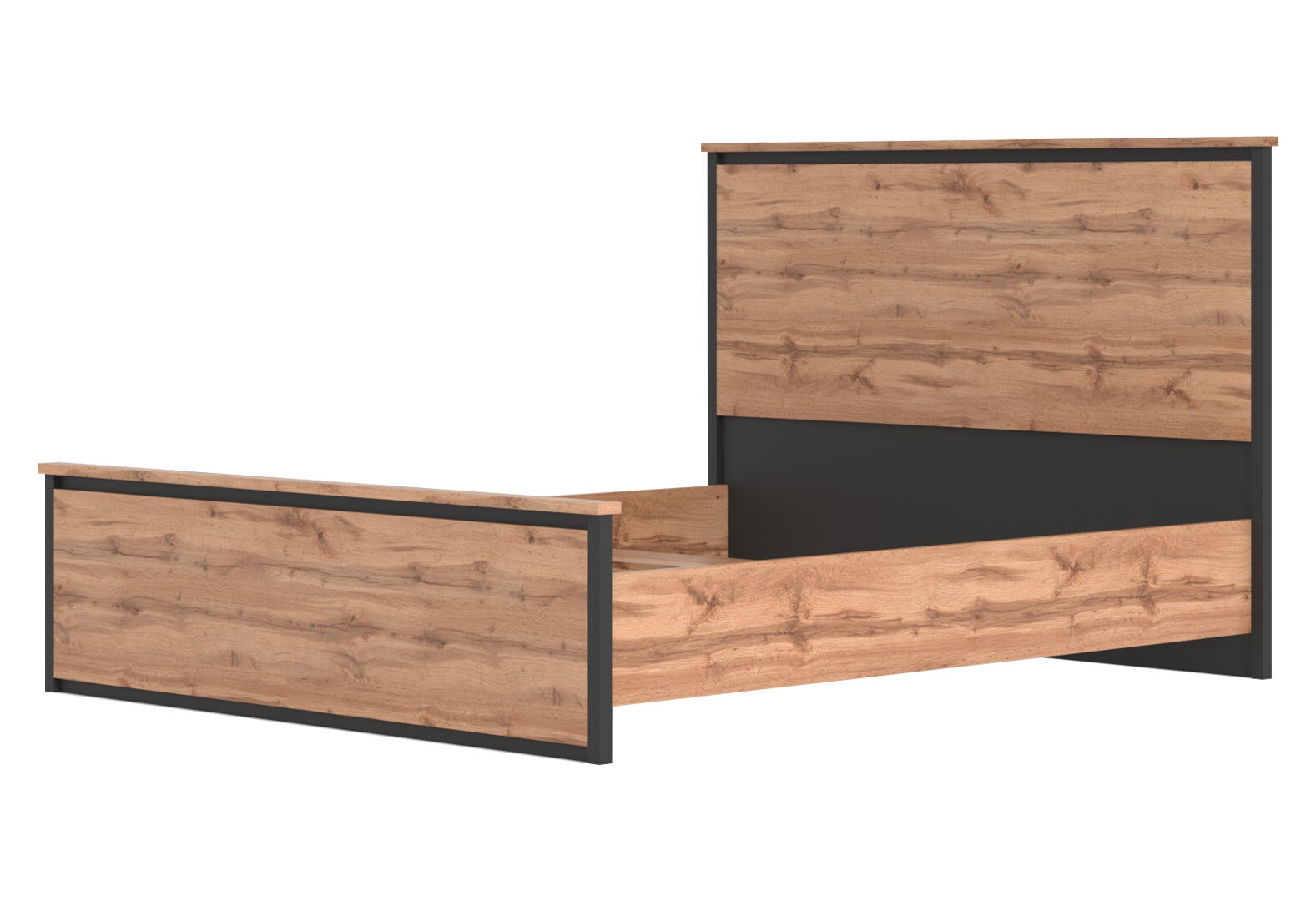 Фото 3 - Кровать Гербор Чос (без вклада) 160х200 см, дуб тахо / черный