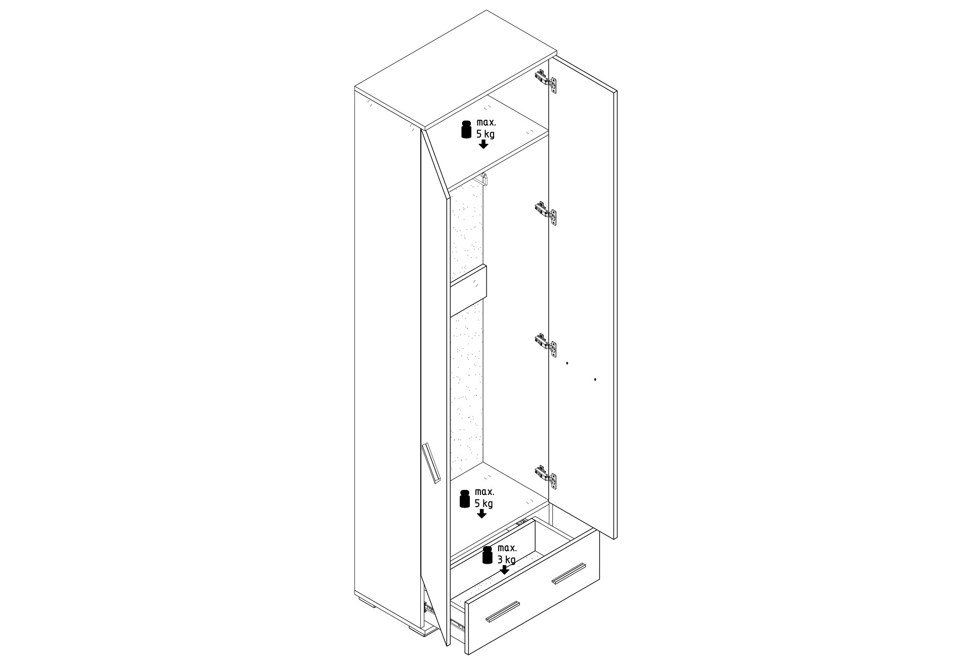 Фото 3 - Прихожая Svit Mebliv Амбре Комплект 150 см антрацит / дуб артизан