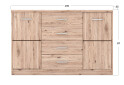 Фото 2 - Комод Гербор Шанталь 2-дверний з 4 шухлядами 135 см, дуб сан-ремо світлий