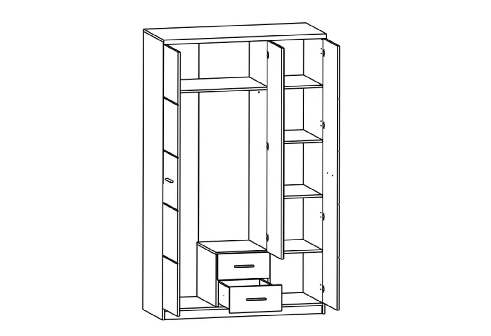 Фото 5 - Спальня Gerbor холдинг Шанталь со шкафом 3-дверным и кроватью 160х200 см, дуб сан-ремо светлый