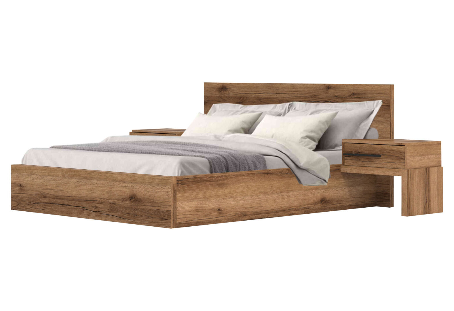 Фото 1 - Кровать Гербор Стемма (без вклада) с тумбами 160х200 см, дуб делано темный