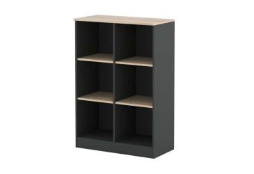 Фото Шафа-стелаж відкритий Гербор Офіс Нью 80 см, антрацит / дуб сонома