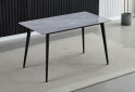 Фото 2 - Стол обеденный Intarsio Саба керамик / Saba ceramic 130х70 см, Серый глянец / черный каркас