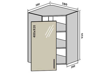 Фото В54 Тумба 1Д 58 Вітрина Колор-міх / Color-mix VIP-master