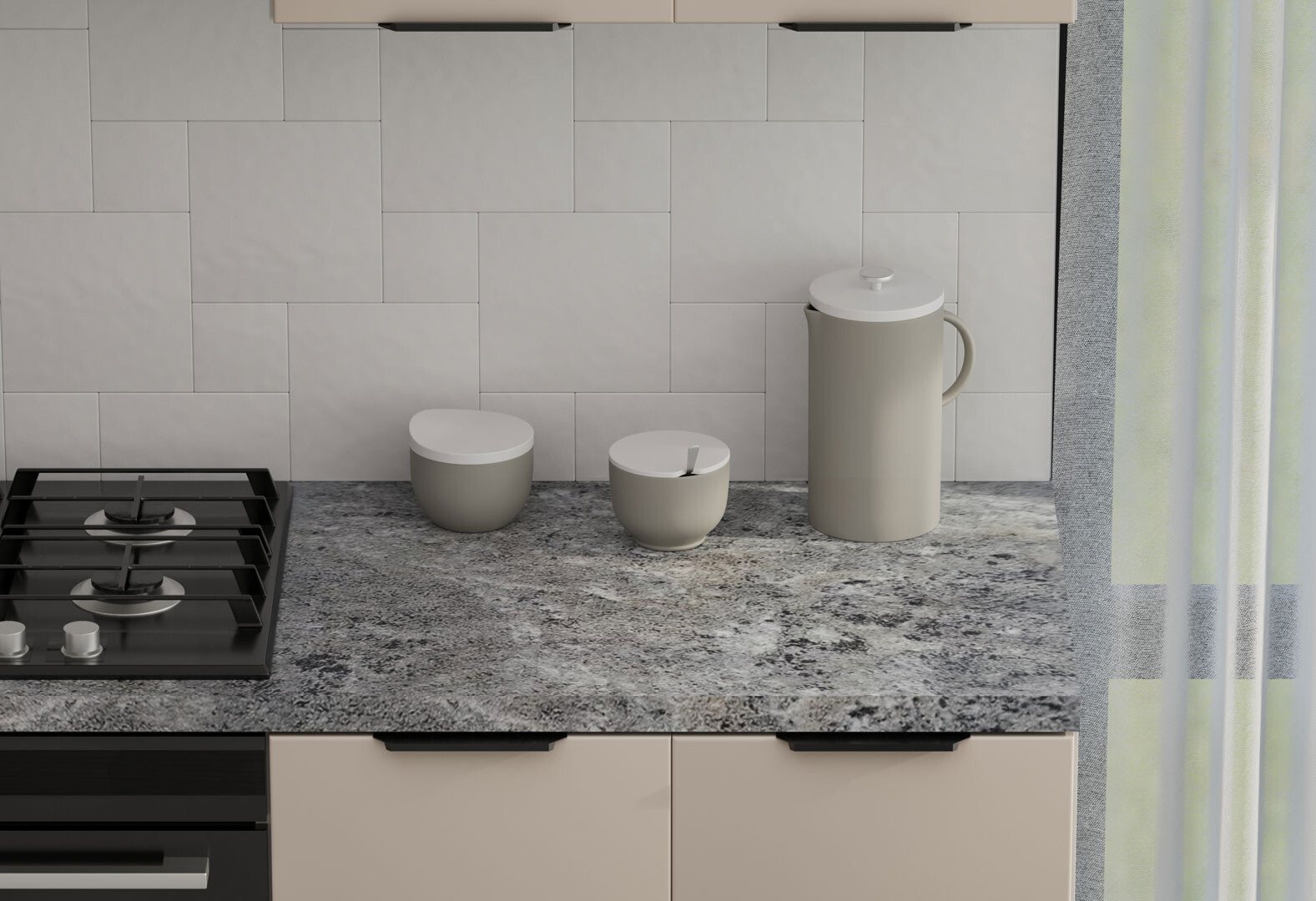 Фото 2 - Кухня Вип-Мастер Флэт Люкс 1.6х2.6, бежевый мат